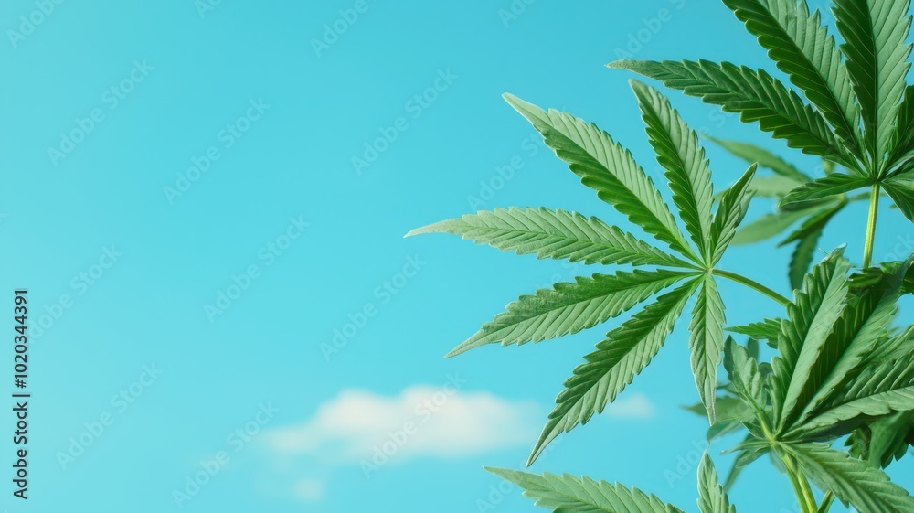 Cannabis leaves are prominently displayed in a lush natural outdoor setting, surrounded by vibrant greenery and soft natural light. Cannabis leaves are prominently displayed in a lush natural outdoor setting, surrounded by vibrant greenery and soft natural light.