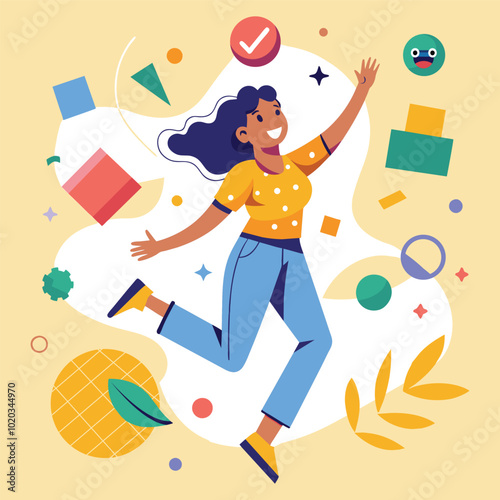Social Media Influencer Female Character Illustration