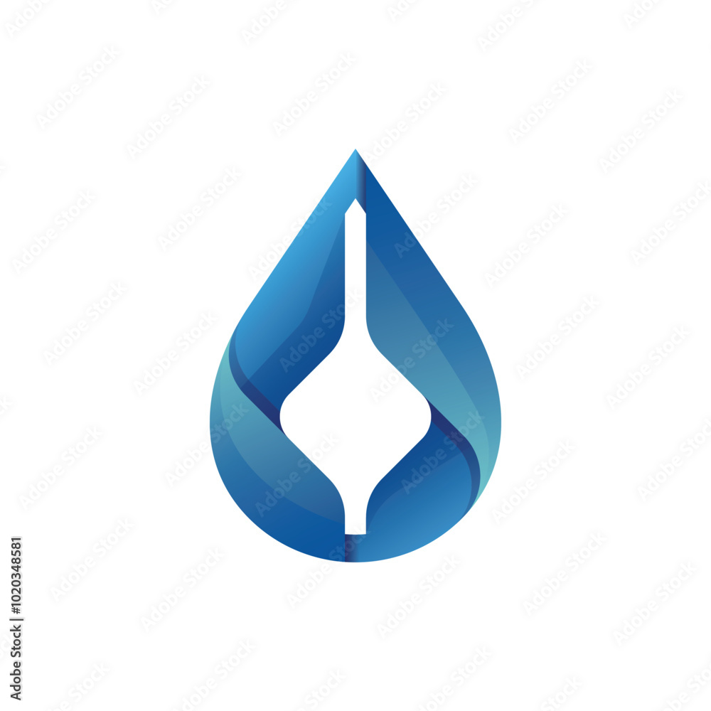 Fototapeta premium Water gradient colorful logo vector icon illustration