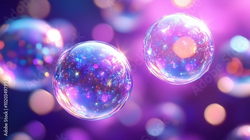 A mesmerizing display of iridescent bubbles