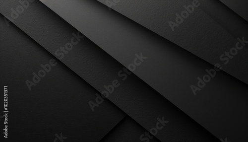 Abstract Black Geometric Shapes with Textured Surface