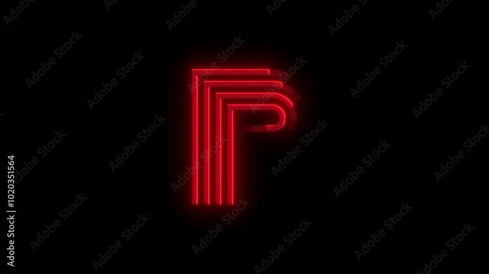Glowing alphabet R reveal animation Glowing alphabet R reveal animation