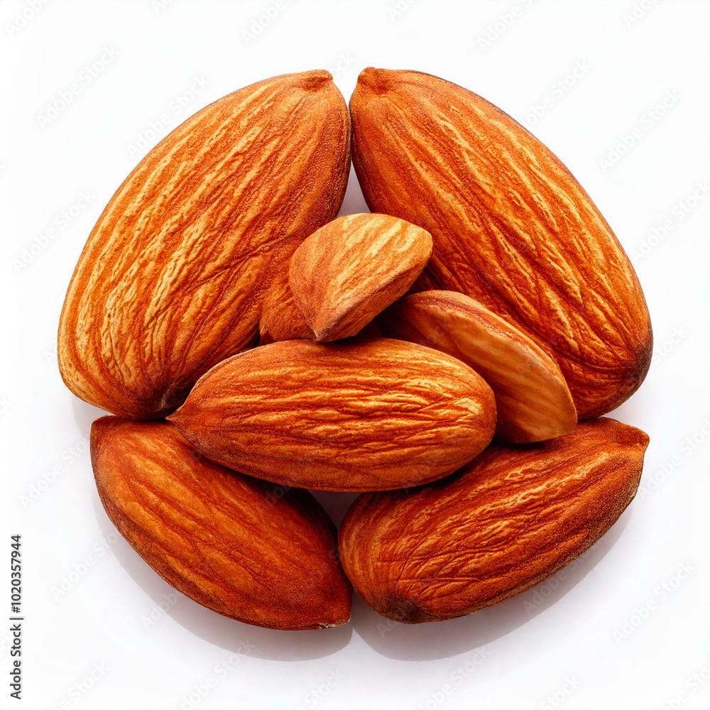 Almond Nut Seeds Isolated on White Background Almond Nut Seeds Isolated on White Background