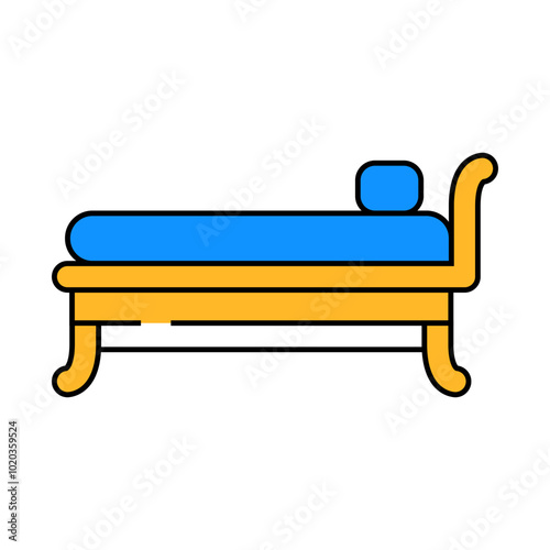 daybed outdoor furniture line icon vector. daybed outdoor furniture sign. isolated symbol illustration