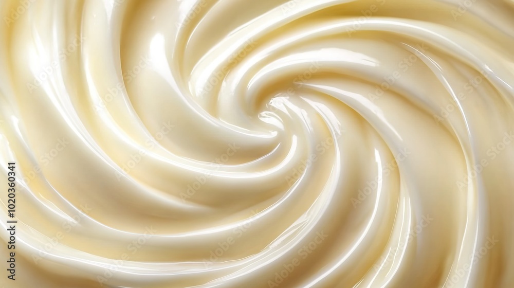 A close-up of white cream swirls in an abstract background
