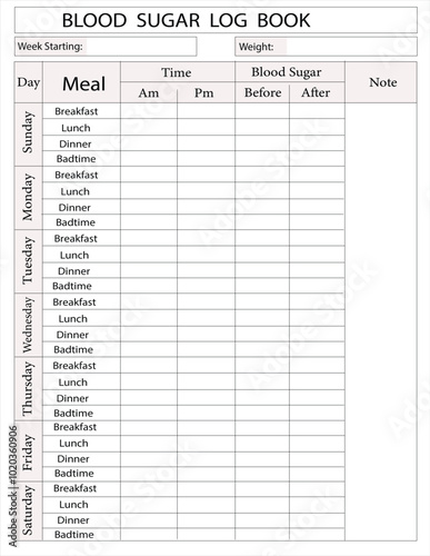 blood sugar log book