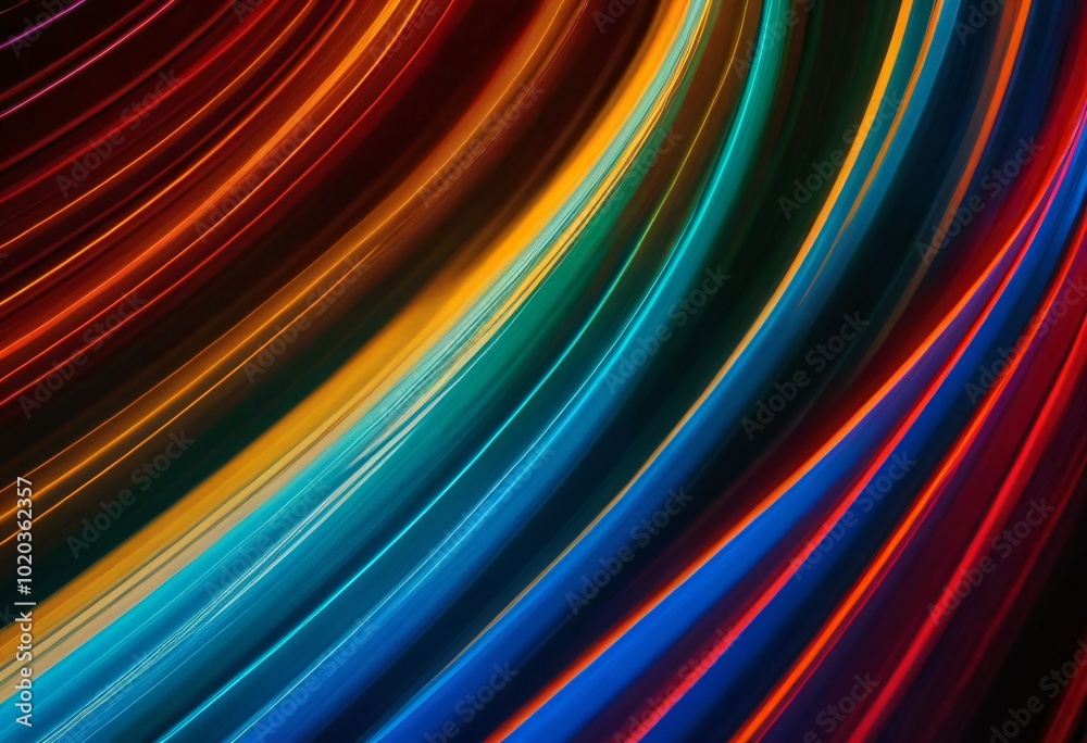  Dynamic abstract lines with motion blur, giving the illusion of speed and movement, creating a vibrant and energetic background with bold streaks of color. Ai generated image.