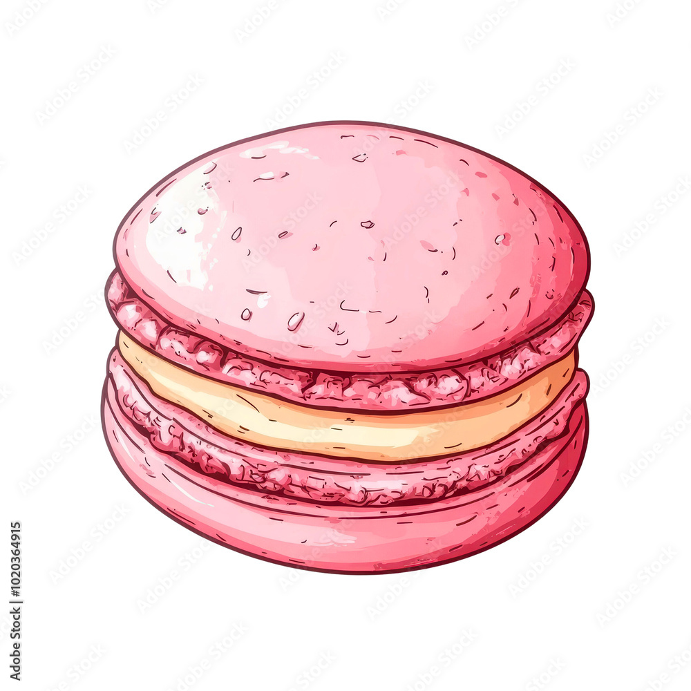 Pink macaron, white isolate background Pink macaron, white isolate background