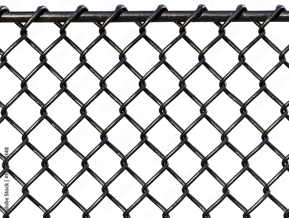 Fototapeta premium Black Chain Link Fence Texture Background Seamless Pattern