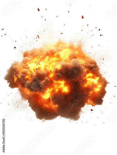 Fire explosion smoke isolated transparent background