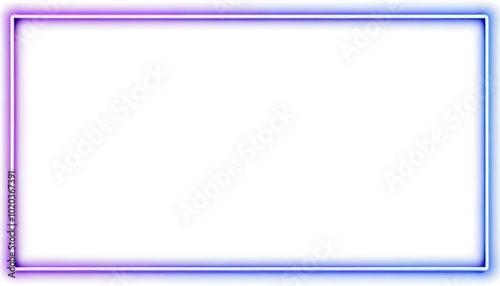 A simple white background with a border of purple and blue neon lights or lines