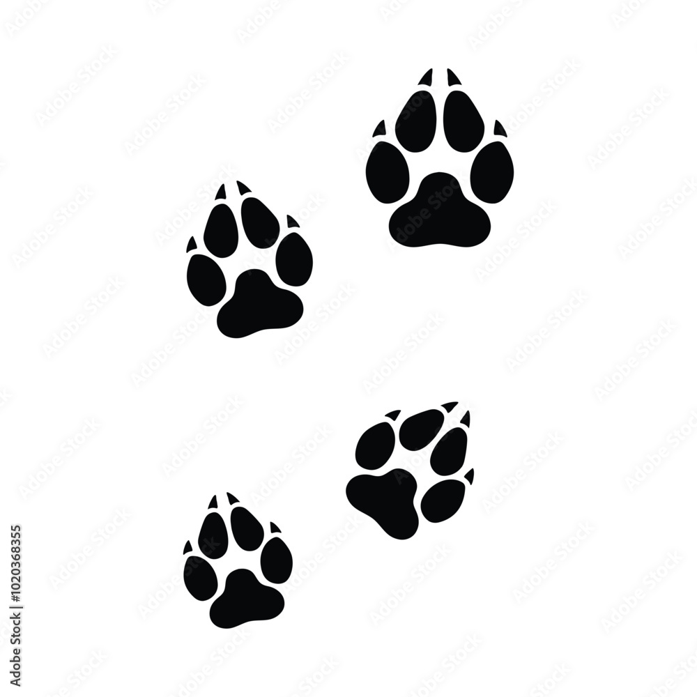 Fototapeta premium fox vector footprint icon