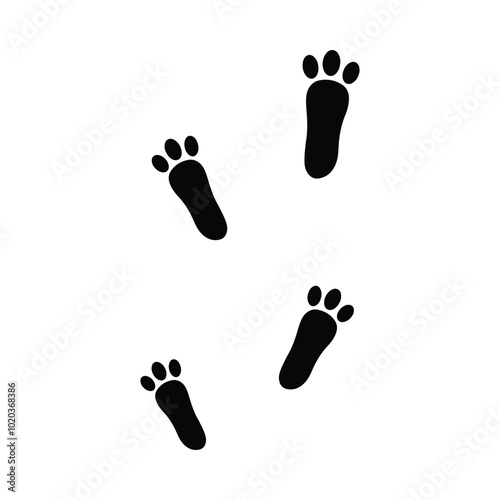 bunny vector footprint icon