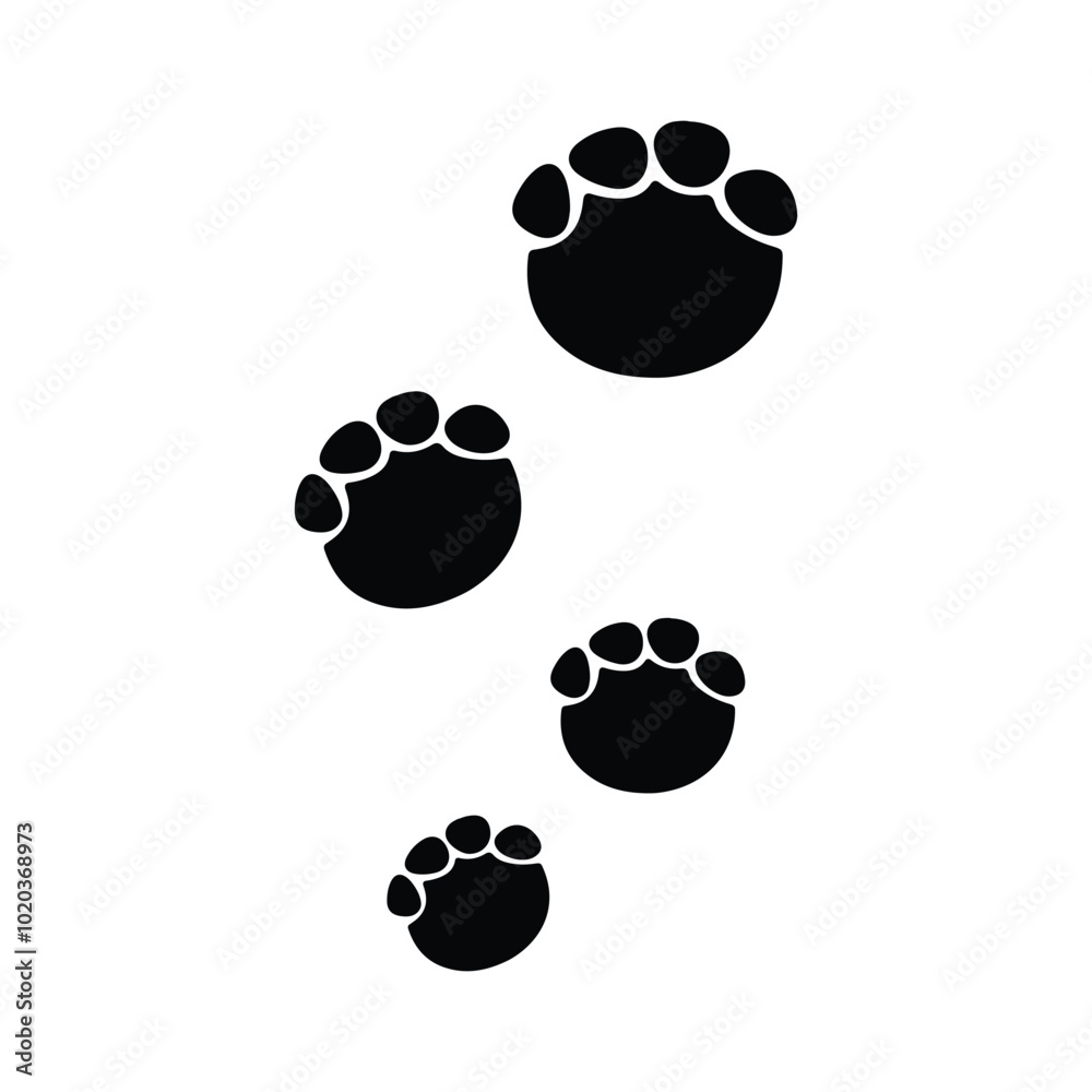 Fototapeta premium elephant vector footprint icon