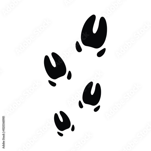 wild boar vector footprint icon