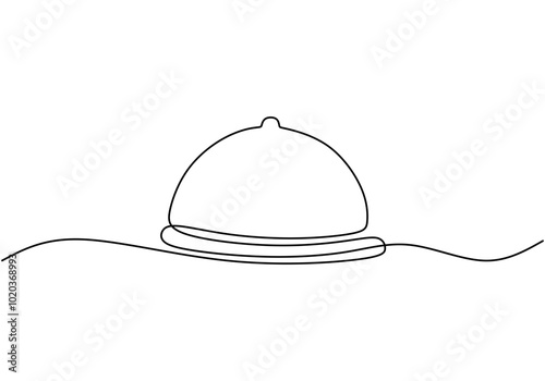 Continuous line drawing of a catering dish. Illustration for food and kitchen concepts.