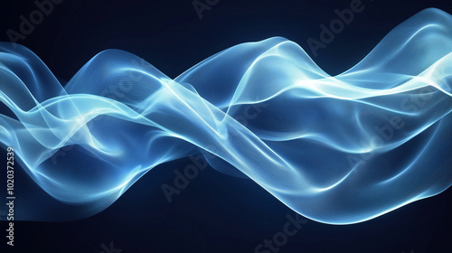 Stunning Blue Waves of Light with a Dark Backdrop