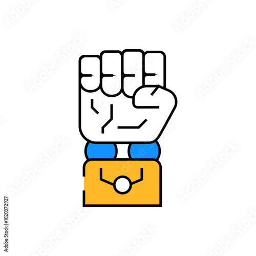 fist robot hand gesture line icon vector. fist robot hand gesture sign. isolated symbol illustration