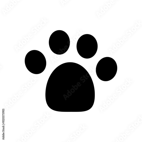 Pfotenadruck Haustier Hund / Katze vektor Symbol in schwarz