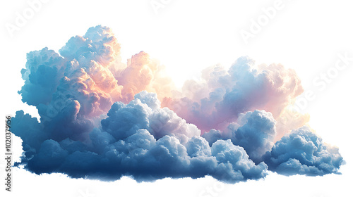 Dramatic Sky with Fluffy Clouds and Soft Light