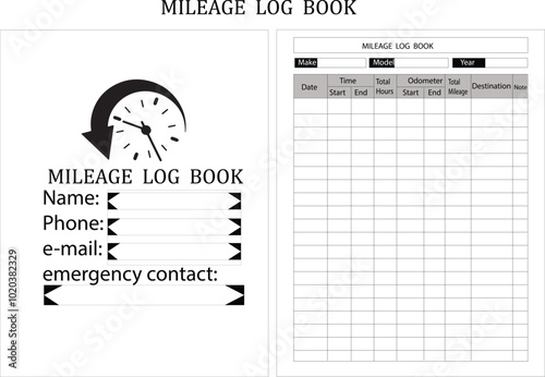 Mileage Log Book for KDP Interior