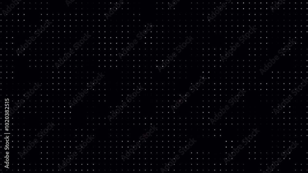 Abstract Black Background Tiny White Dot Pattern Digital Texture Design Graphic Art Vidios Wallpaper Illustration Pixelated Modern Seamless. 4k vidios