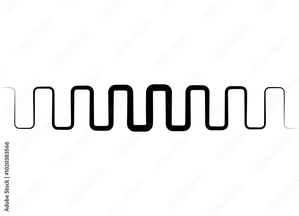 Seamless Strict vector eel from a black curved line on a white background. Zigzag, serpentine, Design element. Border. Vector background. Neuro line Seamless Strict vector eel from a black curved line on a white background. Zigzag, serpentine, Design element. Border. Vector background. Neuro line