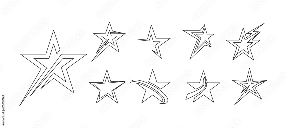 Fototapeta premium stars logo icon concept outlines