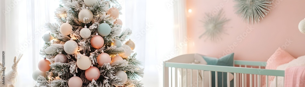 Bright and Festive Baby Safe Christmas Nursery with Decorated Tree and Twinkling Lights Bright and Festive Baby Safe Christmas Nursery with Decorated Tree and Twinkling Lights