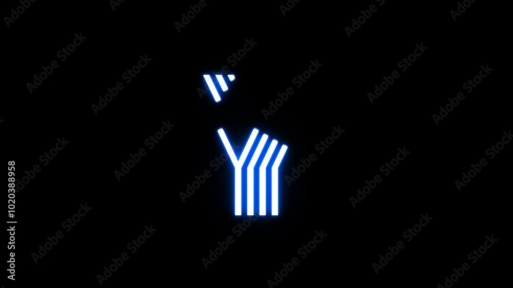 Glowing alphabet Y reveal animation Glowing alphabet Y reveal animation