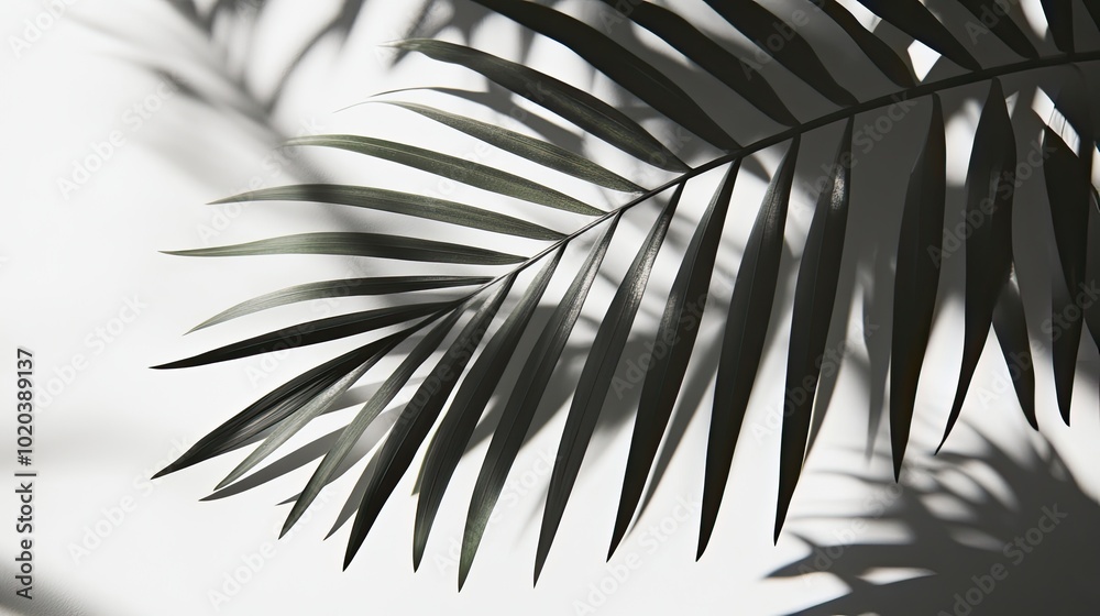 Fototapeta premium tropical leaves shadow overlay effect.