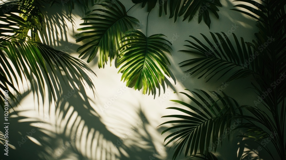 tropical leaves shadow overlay effect. tropical leaves shadow overlay effect.