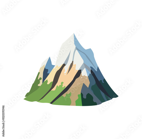 Mountain emoji symbol sign vector illustration
