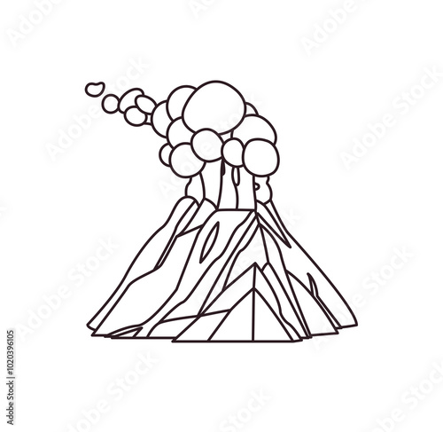Mountain emoji symbol sign vector illustration