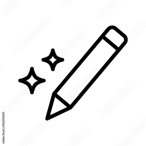 Pencil icon, vector linear icon of creative related