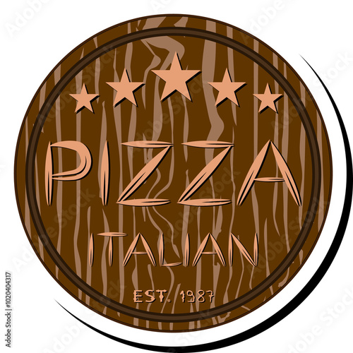 Illustration on theme big hot tasty pizza to pizzeria menu