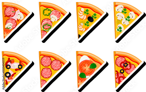 Illustration on theme big hot tasty pizza to pizzeria menu