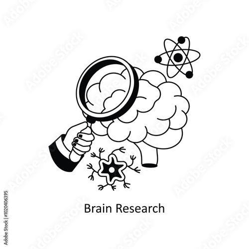 Brain Research concepts style illustration. EPS 10 File