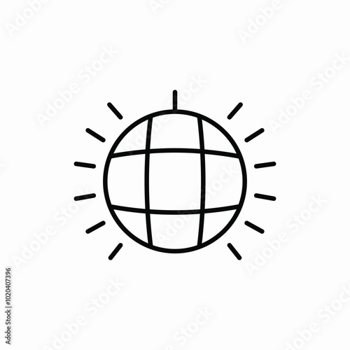 disco ball icon sign vector