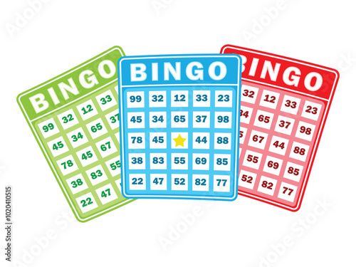 lotto bingo cards with numbers