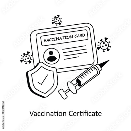 Vaccination Certificate concepts style illustration. EPS 10 File