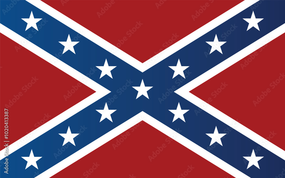 National flag of the confederate states of america flat design National flag of the confederate states of america flat design
