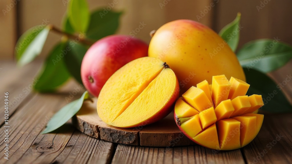 Ripe, juicy mango fruit Ripe, juicy mango fruit