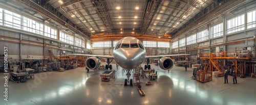 Aircraft in Spacious Hangar