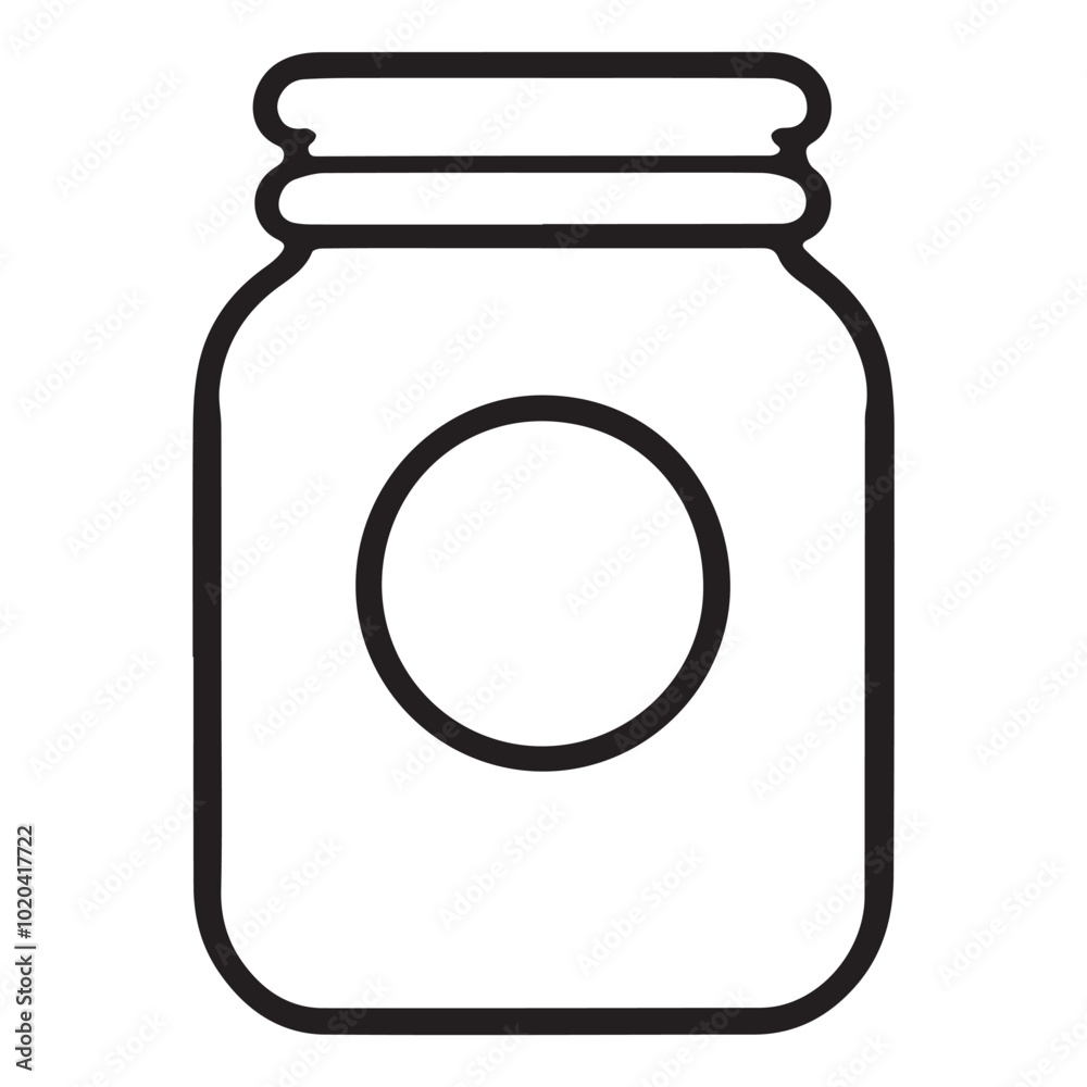 Jar icon vector outline .