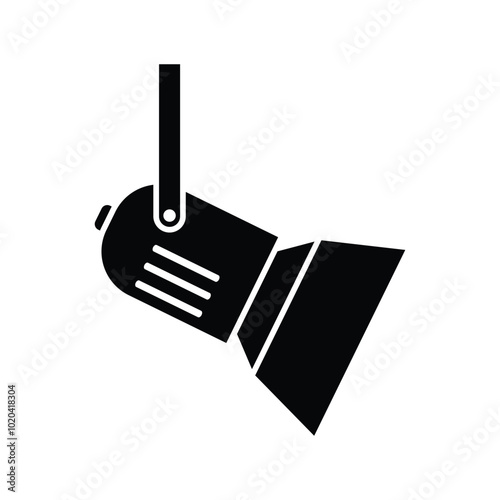 stage lighting spotlight icon black vector design illustration