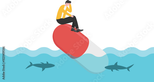 Medical debt, health care and treatment cost from Covid-19 disease, hospital expense or drug and medicine bills concept,

