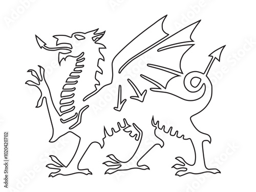 mythical dragon outline