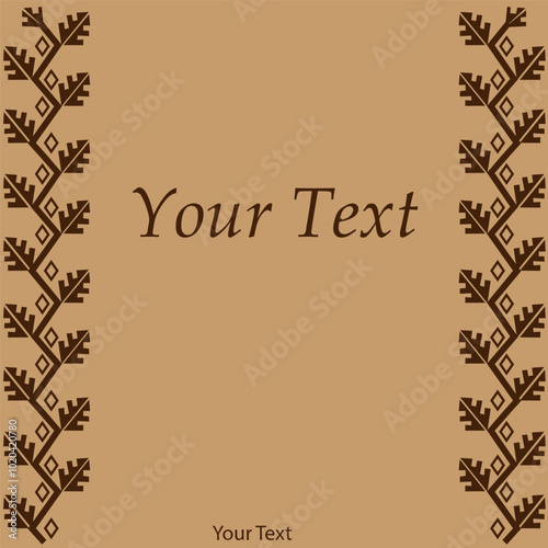 blank cover page, blank postcard with ornament, suitable for various themes  