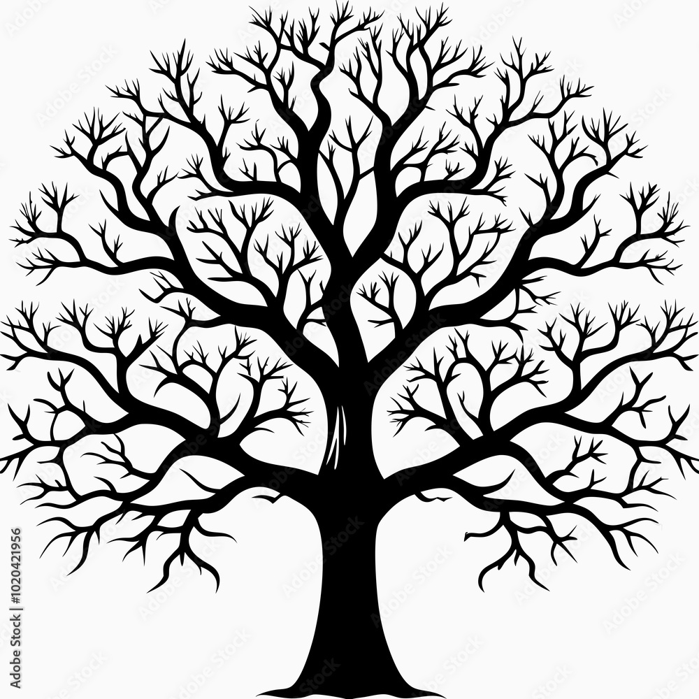Obraz premium red-oak-tree-silhouette